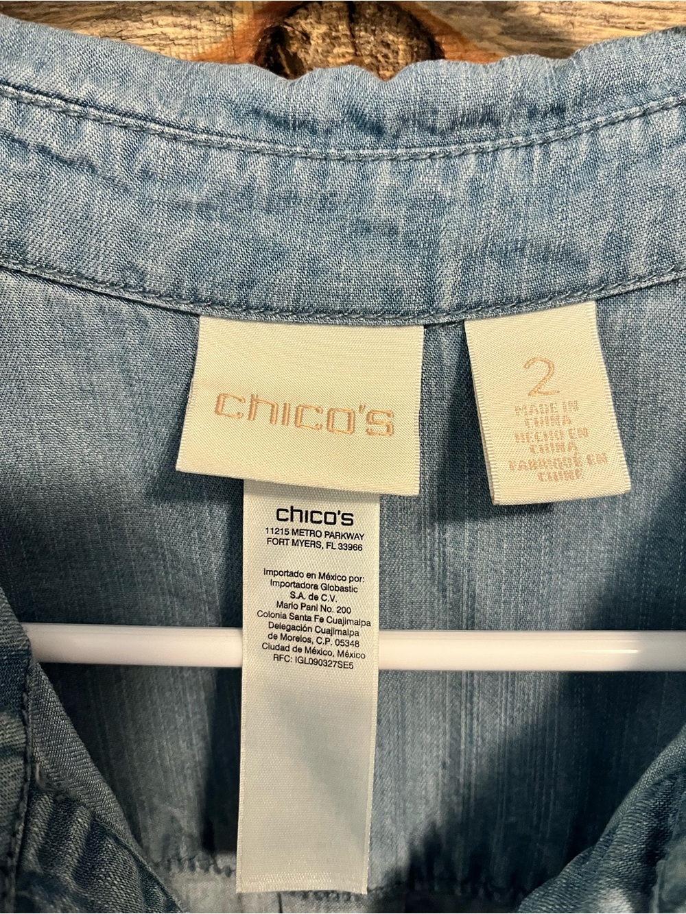 Chico's Light Denim Shirt Dress in Faded Blue - Picture 3 of 3